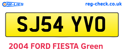 SJ54YVO are the vehicle registration plates.