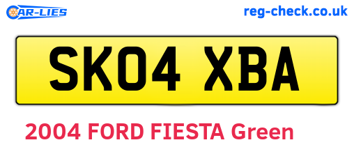 SK04XBA are the vehicle registration plates.