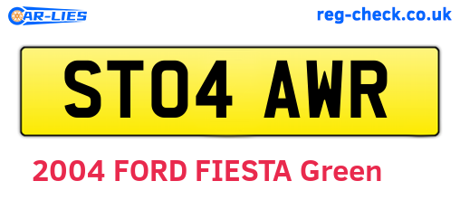 ST04AWR are the vehicle registration plates.