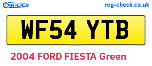 WF54YTB are the vehicle registration plates.