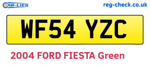 WF54YZC are the vehicle registration plates.