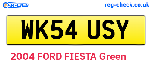 WK54USY are the vehicle registration plates.