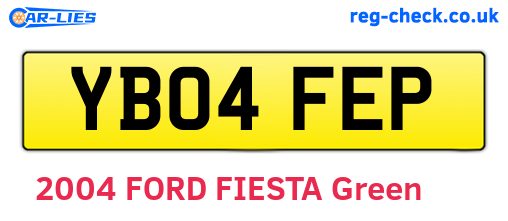 YB04FEP are the vehicle registration plates.