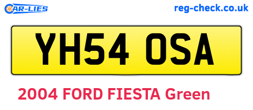 YH54OSA are the vehicle registration plates.