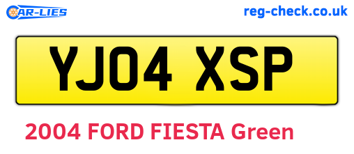 YJ04XSP are the vehicle registration plates.