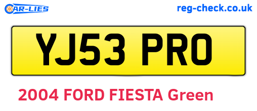 YJ53PRO are the vehicle registration plates.