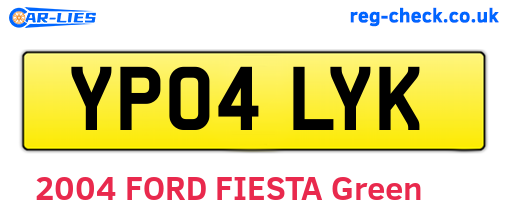 YP04LYK are the vehicle registration plates.