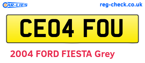CE04FOU are the vehicle registration plates.