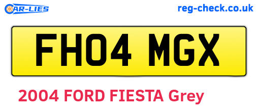 FH04MGX are the vehicle registration plates.