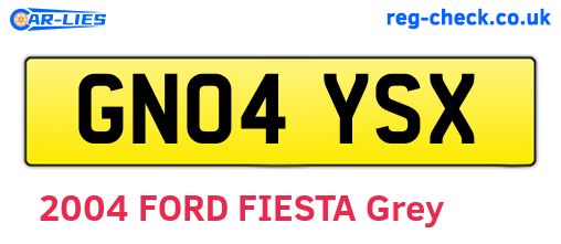 GN04YSX are the vehicle registration plates.
