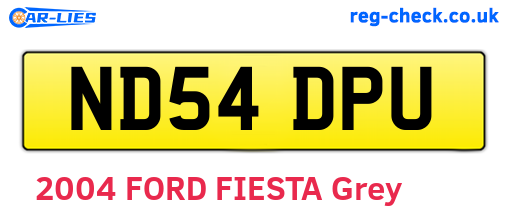 ND54DPU are the vehicle registration plates.