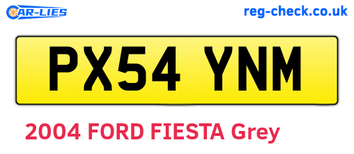 PX54YNM are the vehicle registration plates.