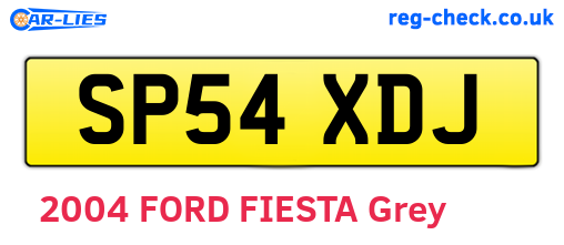 SP54XDJ are the vehicle registration plates.