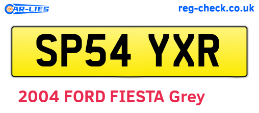 SP54YXR are the vehicle registration plates.