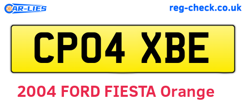 CP04XBE are the vehicle registration plates.