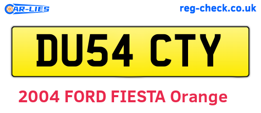 DU54CTY are the vehicle registration plates.