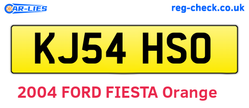 KJ54HSO are the vehicle registration plates.