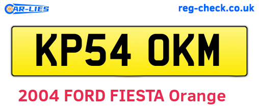 KP54OKM are the vehicle registration plates.