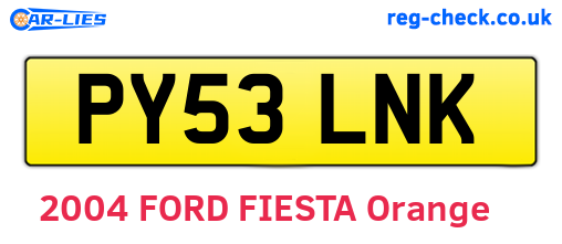PY53LNK are the vehicle registration plates.