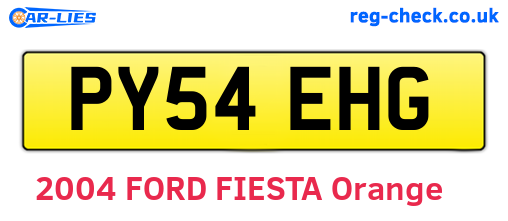 PY54EHG are the vehicle registration plates.