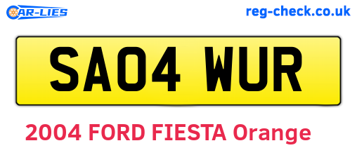 SA04WUR are the vehicle registration plates.