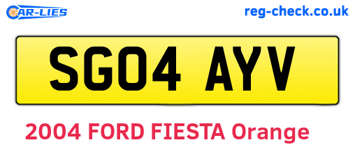 SG04AYV are the vehicle registration plates.