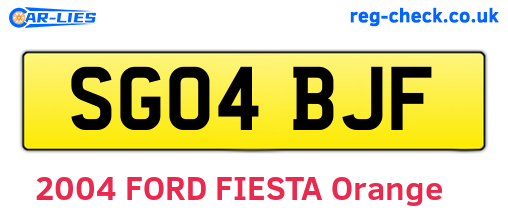 SG04BJF are the vehicle registration plates.