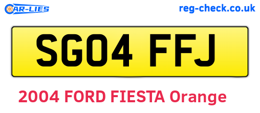 SG04FFJ are the vehicle registration plates.