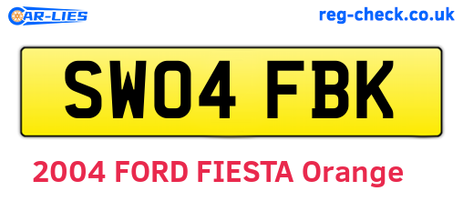 SW04FBK are the vehicle registration plates.