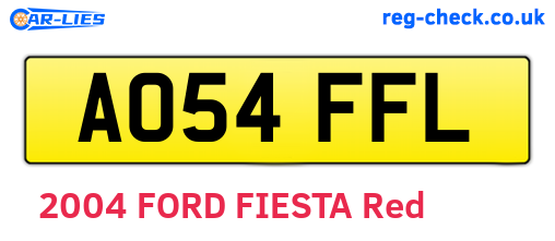 AO54FFL are the vehicle registration plates.