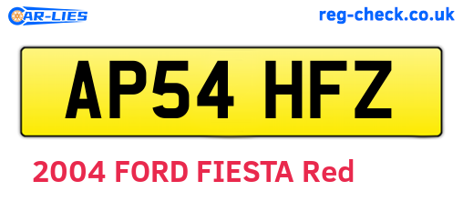 AP54HFZ are the vehicle registration plates.
