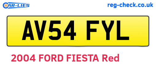 AV54FYL are the vehicle registration plates.