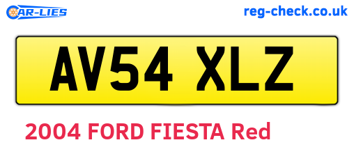 AV54XLZ are the vehicle registration plates.