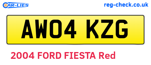 AW04KZG are the vehicle registration plates.