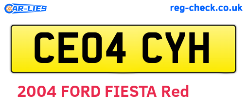 CE04CYH are the vehicle registration plates.