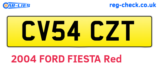 CV54CZT are the vehicle registration plates.