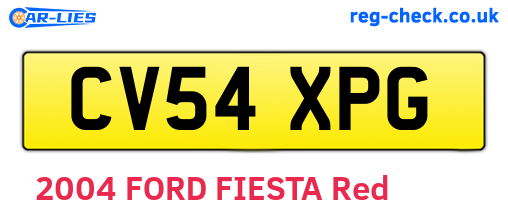CV54XPG are the vehicle registration plates.