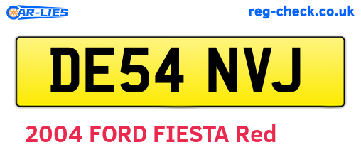DE54NVJ are the vehicle registration plates.