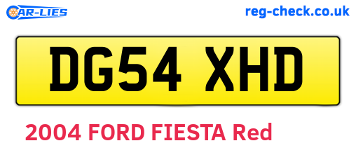 DG54XHD are the vehicle registration plates.