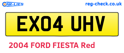 EX04UHV are the vehicle registration plates.