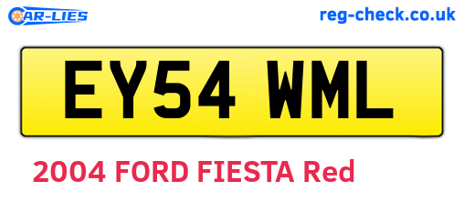 EY54WML are the vehicle registration plates.