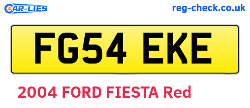 FG54EKE are the vehicle registration plates.