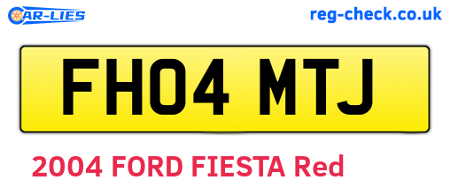 FH04MTJ are the vehicle registration plates.
