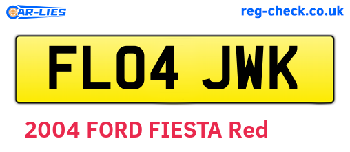 FL04JWK are the vehicle registration plates.