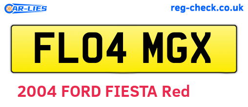 FL04MGX are the vehicle registration plates.