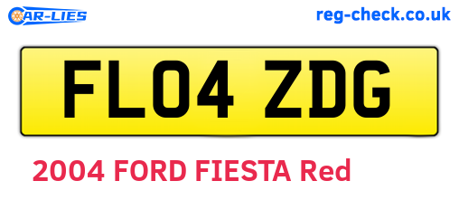 FL04ZDG are the vehicle registration plates.