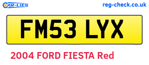 FM53LYX are the vehicle registration plates.