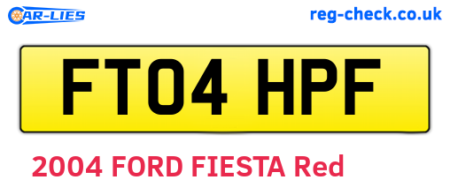 FT04HPF are the vehicle registration plates.