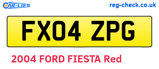 FX04ZPG are the vehicle registration plates.