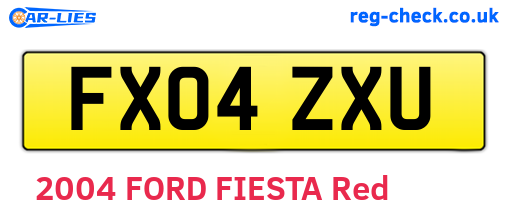 FX04ZXU are the vehicle registration plates.